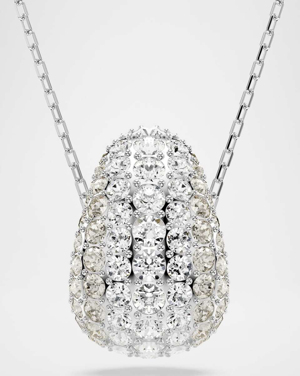 Sublima Rhodium-Plated Pave Crystal Pendant Necklace